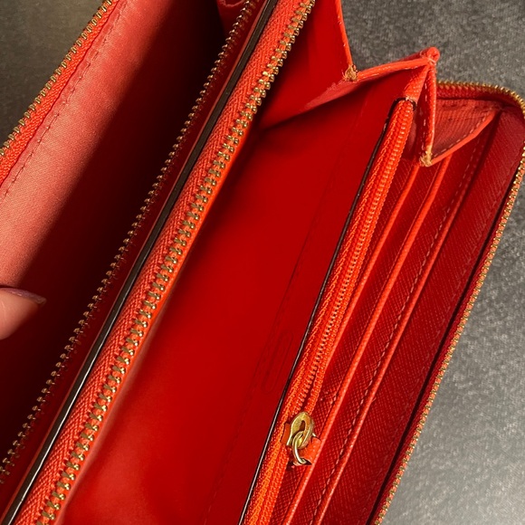 Coach Vibrant Red Leather Wristlet - Picture 2 of 6